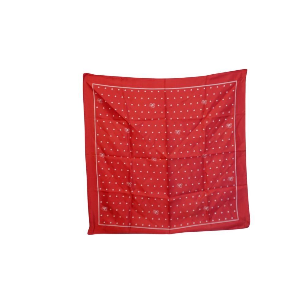 Vintage Red White Polka Dot 27x27 Square Scarf Logo Print Retro Accessory
